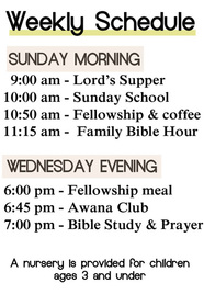 Martinez Bible Chapel Schedule